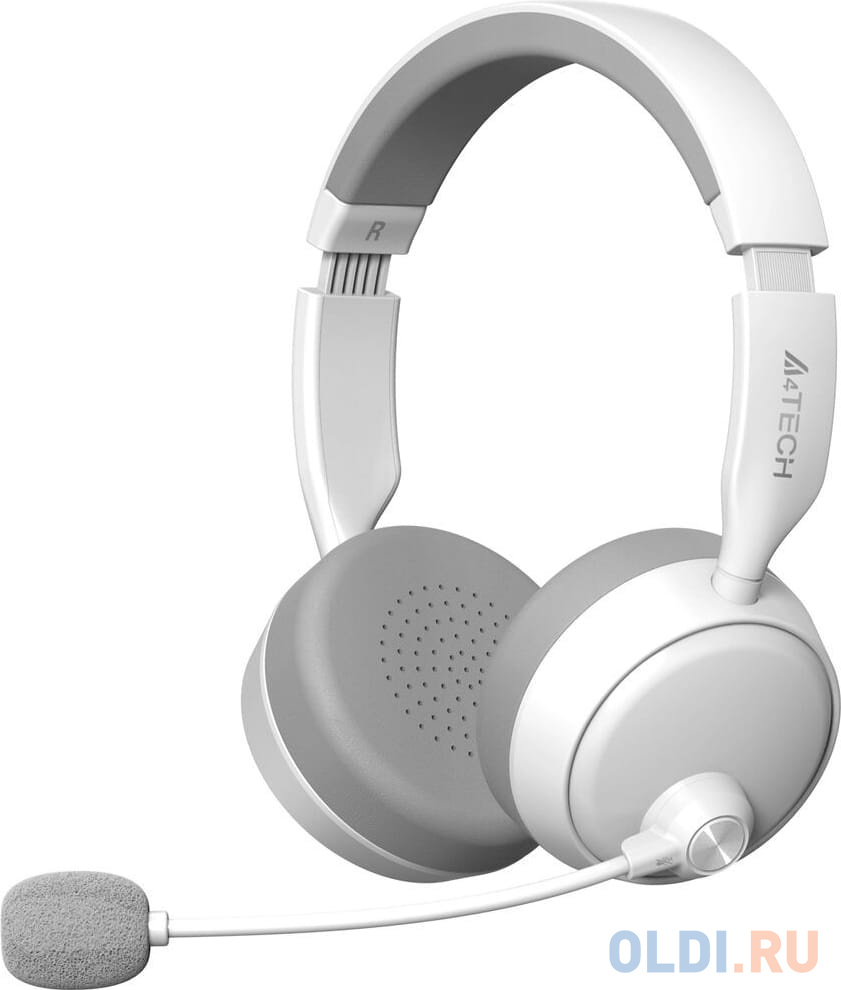 Наушники с микрофоном A4Tech BH230 белый/серый мониторные BT оголовье (BH230 WHITE)