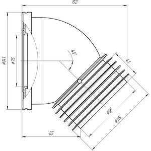 Труба фановая АНИ пласт 110х45° короткая (W4228)