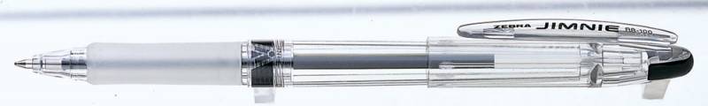 Ручка шариковая Zebra Jimnie (RB-100-BK), корпус черный (12 шт. в уп-ке)