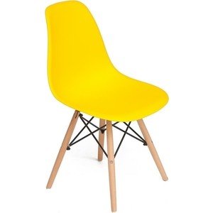 Стул TetChair Secret De Maison Cindy (Eames) (mod. 001) дерево натуральный, металл черный, сиденье yellow