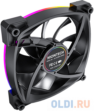 Вентилятор для корпуса Montech AX120 ARGB 120х120x25 черный 4-pin 27дБ (упак.:3шт) (AX120 PWM BLACK 3 IN 1) Ret в Москвe