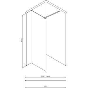 Душевой уголок Abber Immer Offen 100x80 с поддоном, прозрачный, черный (AG61100B, ЛП00080)