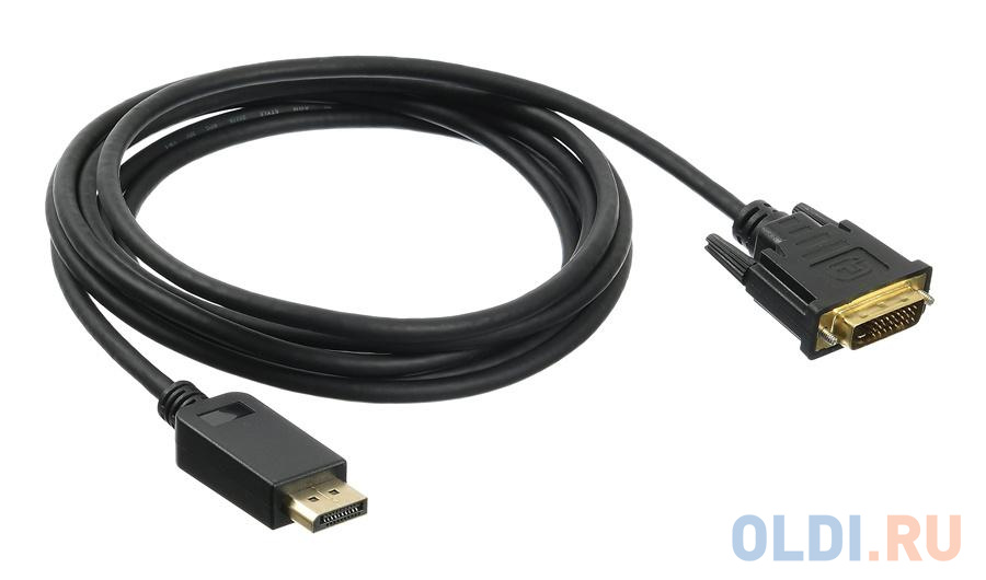 Кабель DVI DisplayPort 3м Бюрократ BHP DPP_DVI-3 круглый черный