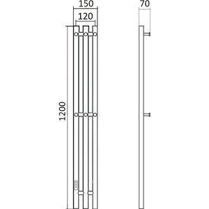 Полотенцесушитель электрический Маргроид Inaro 15x120 левый, белый матовый (Inaro-12012-1049-9016L) в Москвe