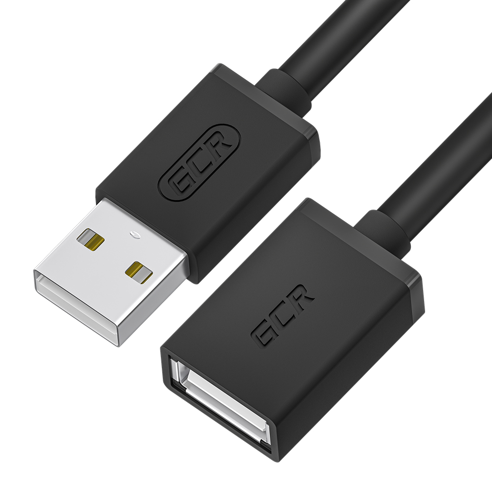 Кабель-удлинитель USB 2.0(Am)-USB 2.0(Af), 1.8 м, черный, Greenconnect GCR-UEC11 (GCR-55071)