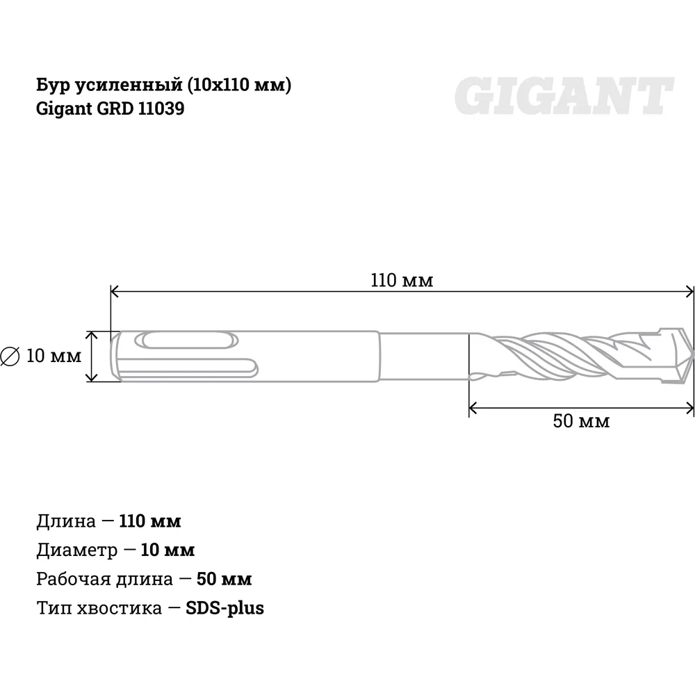 Усиленный бур Gigant