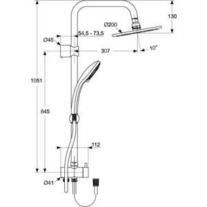 Душевой гарнитур Ideal Standard Idealrain с верхним душем (A5691AA)