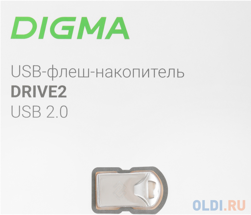 Флешка USB Digma DRIVE2 128ГБ, USB2.0, серебристый [dgfum128a20sr]