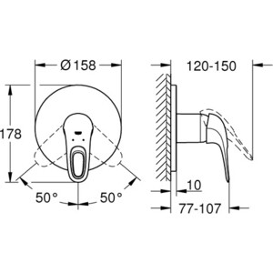 Смеситель для душа Grohe Eurostyle 2015 с механизмом (24048003, 35600000)