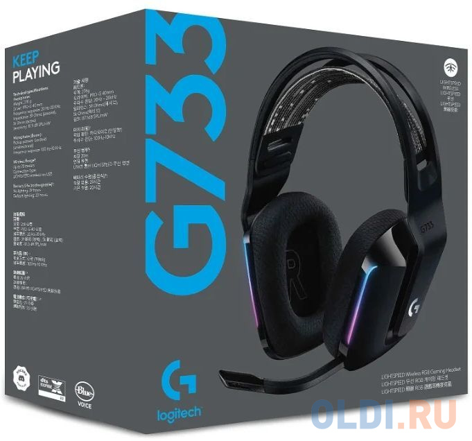 Игровая гарнитура беспроводная Logitech G733 черный 981-000864