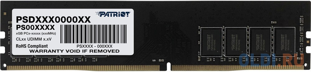 Оперативная память для компьютера Patriot PSD416G240081 DIMM 16Gb DDR4 2400 MHz PSD416G240081