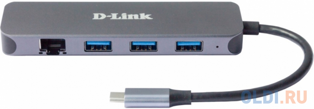 Концентратор USB Type-C D-Link DUB-2334/A1A 3 х USB 3.0 RJ-45 USB Type-C черный