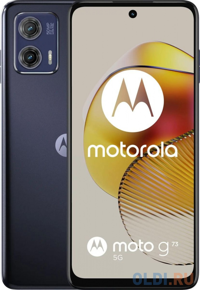 Смартфон Motorola XT2237-2 G73 5G 256Gb 8Gb синий моноблок 3G 4G 2Sim 6.5" 1080x2400 Android 13 50Mpix 802.11 a/b/g/n/ac NFC GPS GSM900/1800 GSM1