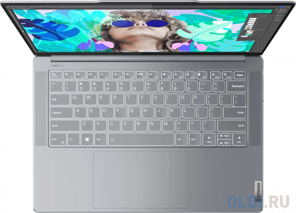 Ноутбук/ Lenovo Yoga Slim 7 14APU8 14.5"(2944x1840 OLED)/AMD Ryzen 7 7840S(3.3Ghz)/16384Mb/1024SSDGb/noDVD/Int:AMD Radeon 780M/Cam/BT/WiFi/70WHr/