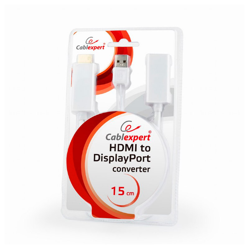 Аксессуар Gembird Cablexpert HDMI - DisplayPort HD19M+USBxHD20F White DSC-HDMI-DP-W