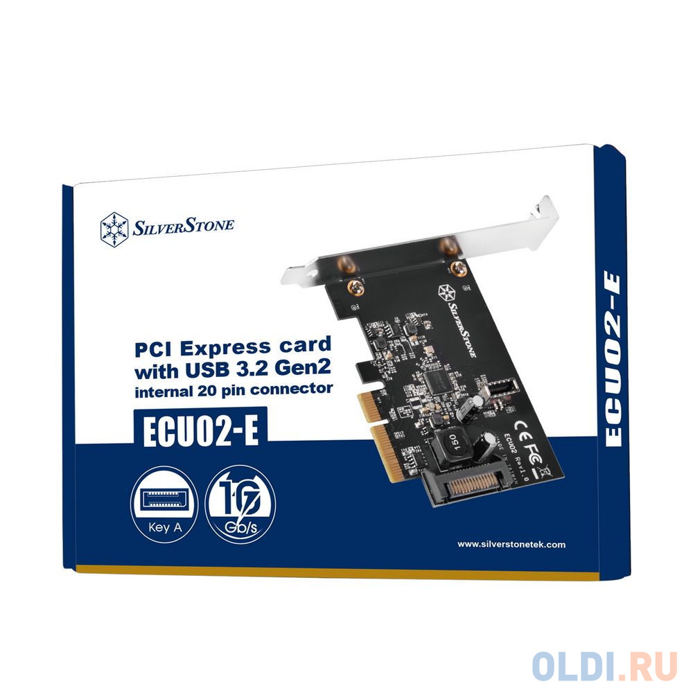 Контроллер Silverstone G56ECU02E000010 PCI Express card with USB 3.2 Gen 2 internal 20 pin Key-A connector