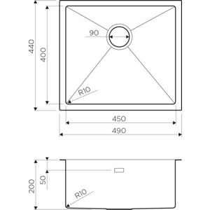 Кухонная мойка Omoikiri Taki 49-U/IF IN нержавеющая сталь (4973045)