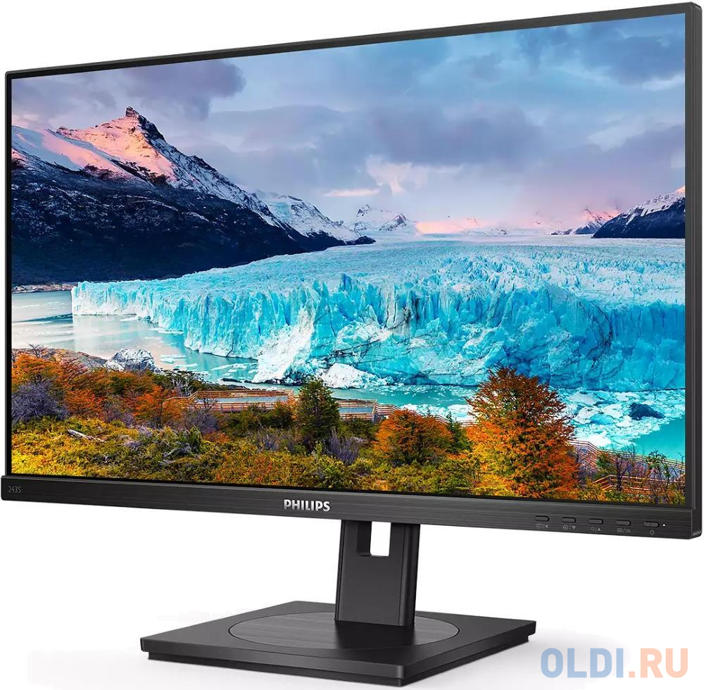 МОНИТОР 23.8" PHILIPS 243S1/00 Black с поворотом экрана (IPS, 1920x1080, 75Hz,  4 ms, 178°/178°, 250 cd/m, 50M:1 в Москвe