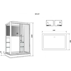 Душевая кабина Grossman GR-127L 90х120х225 левая