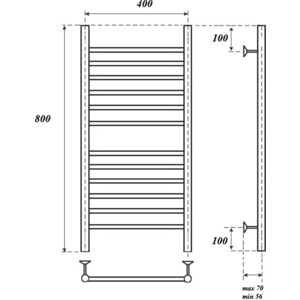 Полотенцесушитель электрический Point П12 400х800 хром (PN10148SE)