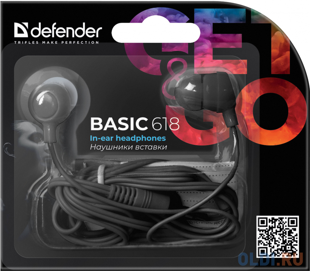 Наушники Defender Basic-618 Black кабель 1,1 м в Москвe