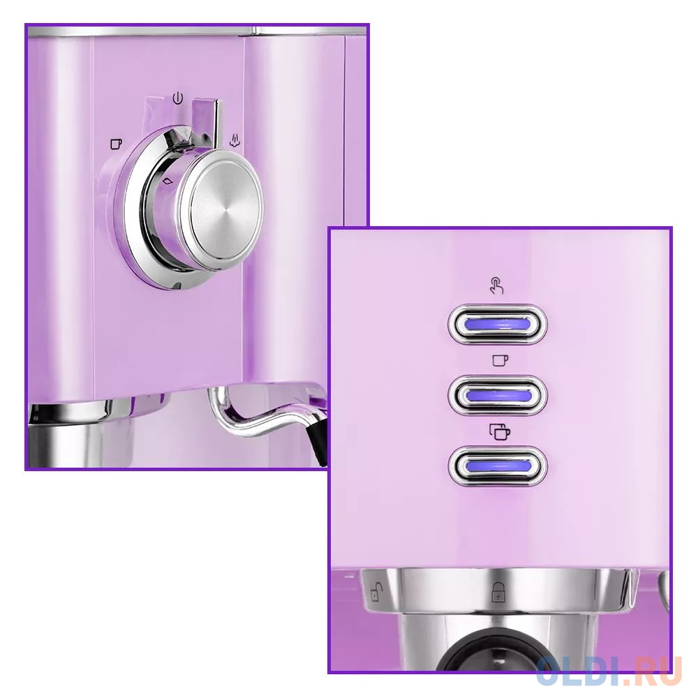 Кофеварка рожковая Kitfort КТ-7114-3 1250Вт фиолетовый