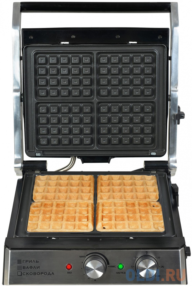 Электрический гриль GFGRIL GF-180 3 IN 1 WAFFLE &amp; GRILL &amp; GRIDDLE