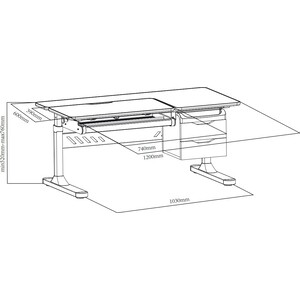 Парта FunDesk Ortensia grey (1+1) cubby