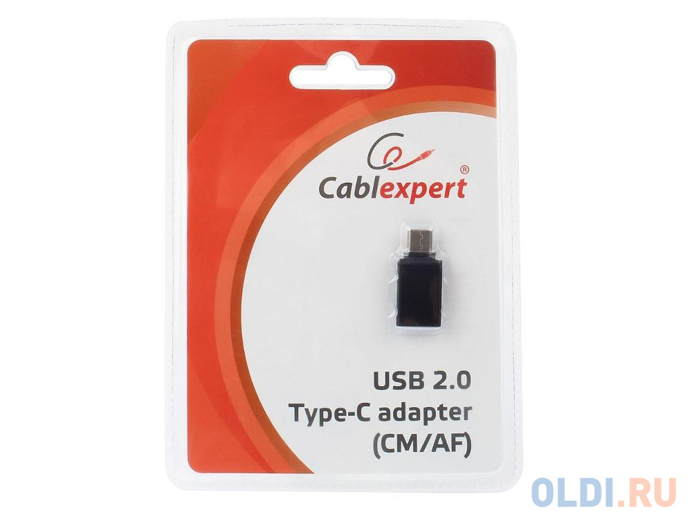 Переходник USB 2.0 Type-C Cablexpert A-USB2-CMAF-01 черный в Москвe