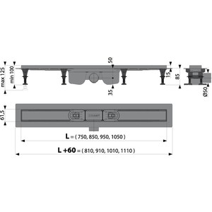 Душевой лоток AlcaPlast APZ12 Optimal (APZ12-750)