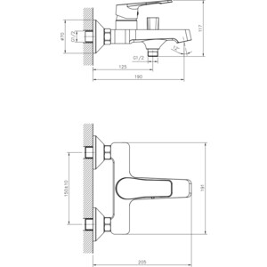 Смеситель для ванны Decoroom хром (DR23036) в Москвe