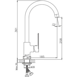 Смеситель для кухни Haiba HB590 хром (HB70590)