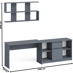 Стол письменный СВК Мори МСП1200.1 + Тумба МТВ1204.1 + Полка 1200, цвет графит (1027888) в Москвe