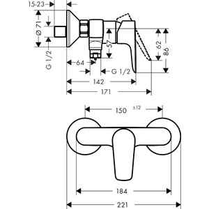 Смеситель для душа Hansgrohe Talis E черный матовый (71760670)