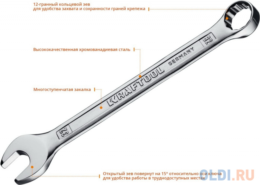 KRAFTOOL 27 мм, комбинированный гаечный ключ (27079-27)