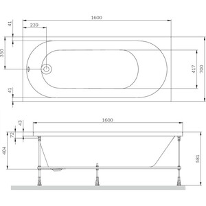 Акриловая ванна Am.Pm X-Joy 160х70 с каркасом (W94A-160-070W-A1, W94A-160-070W-R)