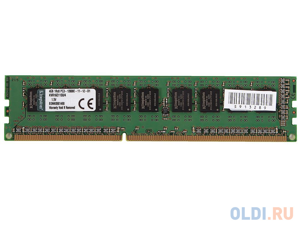 Оперативная память Kingston KVR16E11S8/4 DIMM 4Gb DDR3 1600MHz