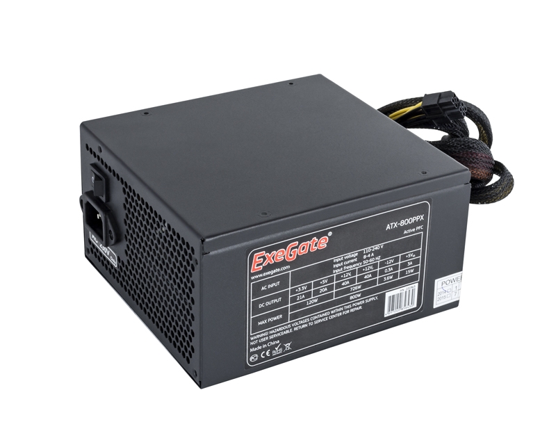 Блок питания ExeGate 800W ATX-800PPX (EX220363RUS-S) Black