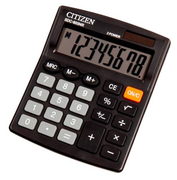 Калькулятор бухгалтерский Citizen SDC-805NR черный