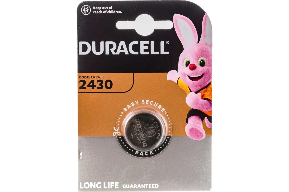 Батарейка Duracell Lithium 2430-1BL CR2430 (1шт.)