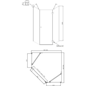 Душевой уголок Ambassador Diamond 90x90 с душевой системой Lemark, правый, прозрачный, хром (12011111R, LM7010C) в Москвe