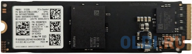 Твердотельный накопитель/ Samsung SSD PM9B1, 512GB, M.2(22x80mm), NVMe, PCIe 4.0 x4, R/W 3500/2500MB/s, IOPs 430 000/400 000 (12 мес.)