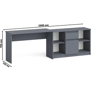 Комплект СВК Мори Стол письменный МСП1200.1 + Тумба МТВ1204.1, цвет графит