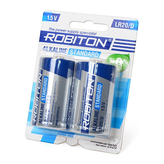 Батарейка Robiton Standard D блистер  2шт.