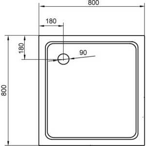 Душевой поддон Cezares Tray A-A 80х80 акриловый, с сифоном (TRAY-A-A-80-15-W) в Москвe