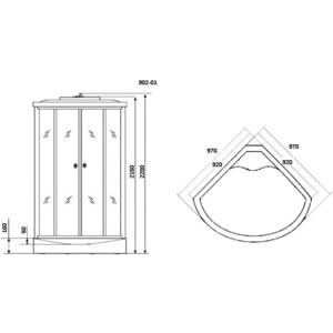 Душевая кабина Niagara NG-902-01 100х100х220