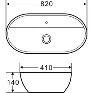 Раковина накладная BelBagno 82х41 (BB1347) в Москвe