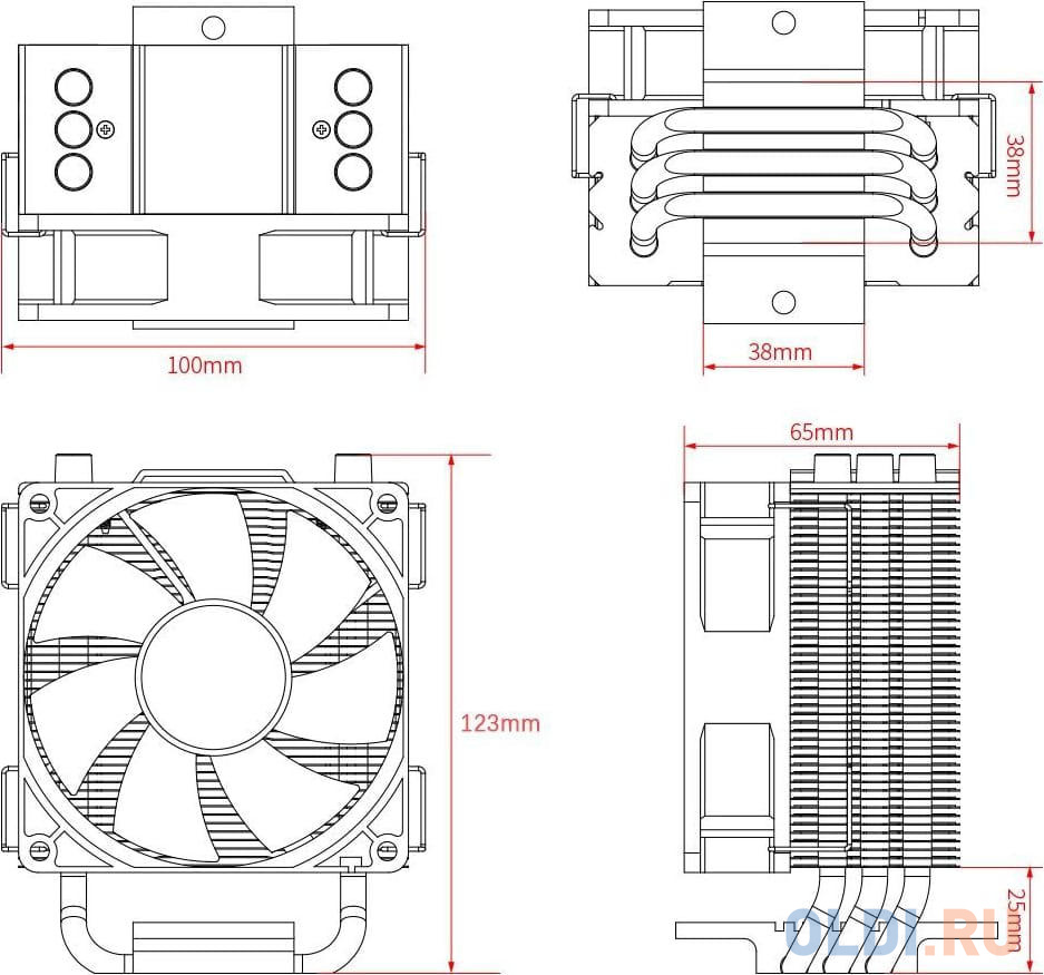 Устройство охлаждения(кулер) ID-Cooling SE-903-XT Basic Soc-AM5/AM4/1151/1200/1700 4-pin 14-26dB Al+Cu 130W 650gr Ret