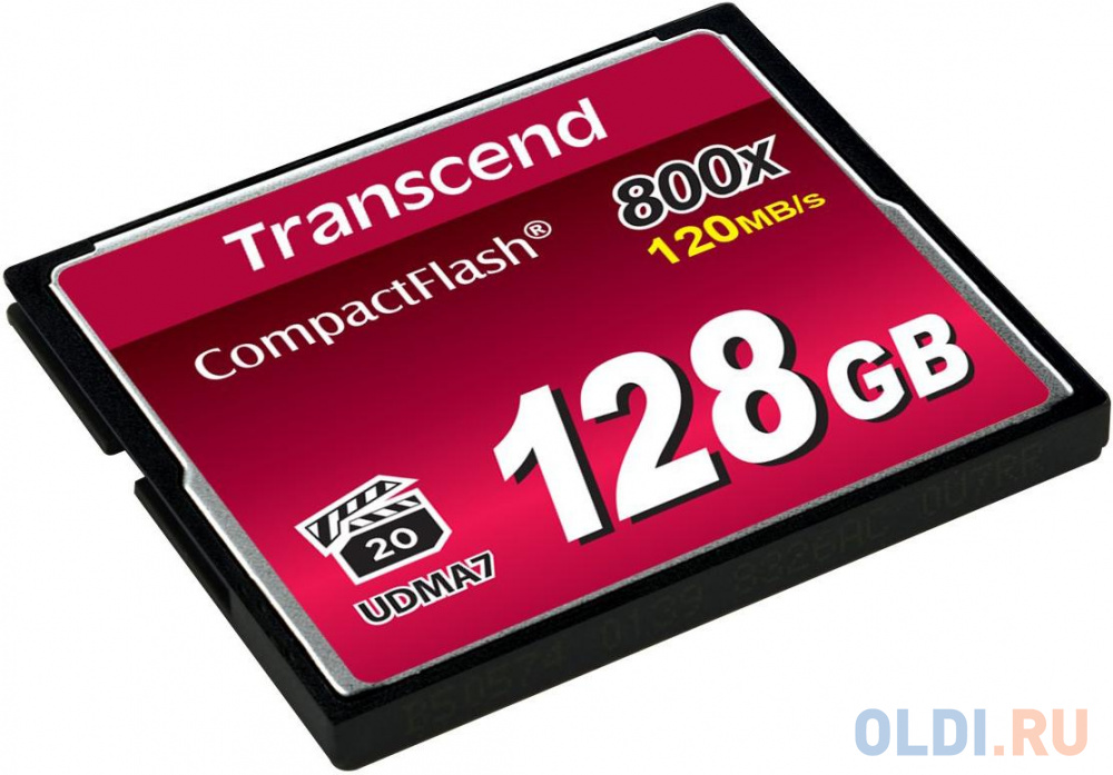 Карта памяти Compact Flash 128GB Transcend Premium, 800x (TS128GCF800)