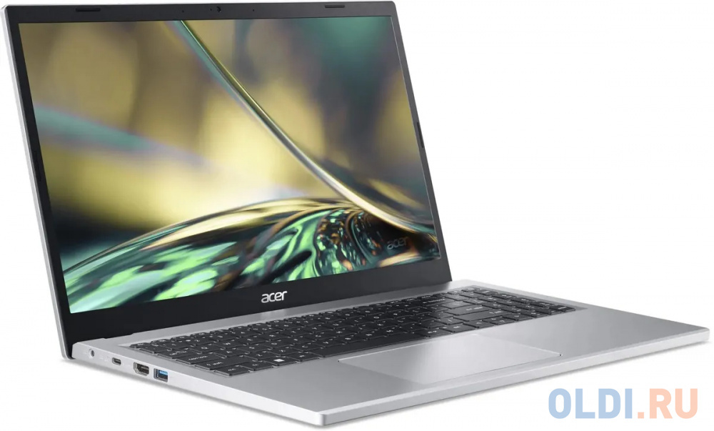 QWERTY Ноутбук Acer ASPIRE 3 A315-24P-R458 15.6" FHD, AMD R5-7520(4*8*2,8), 16Gb, 512GB SSD, No ODD, int., no OS, серебр